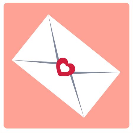 Happy Valentines Day postcard vector illustration, heart love icon.のイラスト素材