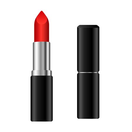 Lipstick on white background. Vector illustration in trendy flat style. ESP 10.のイラスト素材