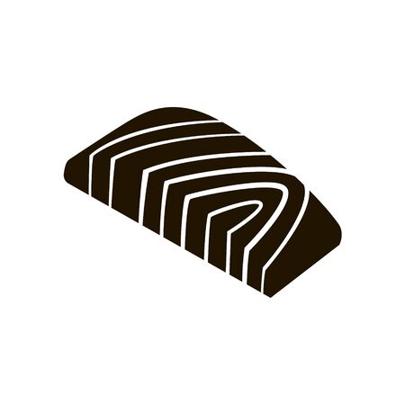 Piece of fish icon in trendy flat style isolated.のイラスト素材