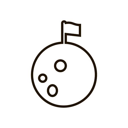 Moon with flag icon in trendy flat style isolated. Eps 10.のイラスト素材