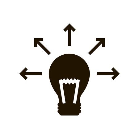 Light bulb in the form of arrows icon in trendy flat style isolatedのイラスト素材