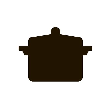 Pan with a lid for cooking soup icon in trendy flat style isolated on white background.のイラスト素材
