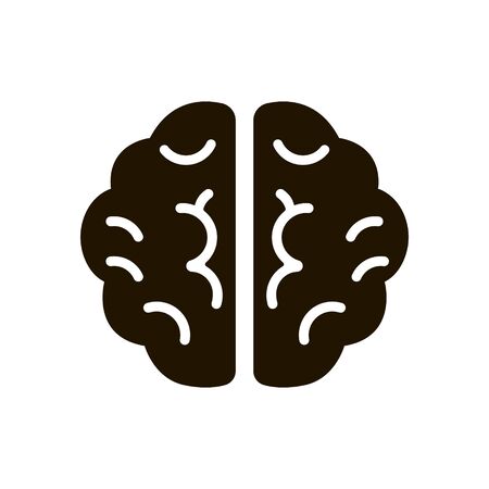 Human brain icon in trendy flat style isolated on white backgroundのイラスト素材