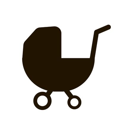 Baby carriage icon in trendy flat style isolated. Illustration.