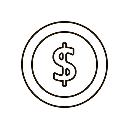 Coin icon in trendy flat style isolated on white background.のイラスト素材