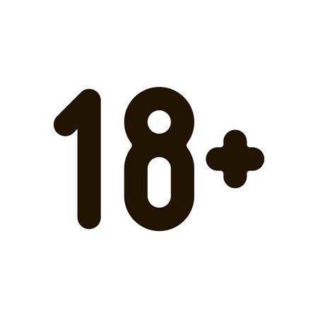 Adults only Icon on white background. Trendy flat style for graphic design, web-site.のイラスト素材