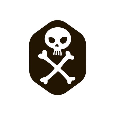 Human skull with bones sign on white background.のイラスト素材