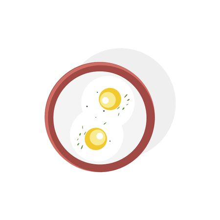 Fried Eggs on white background.のイラスト素材
