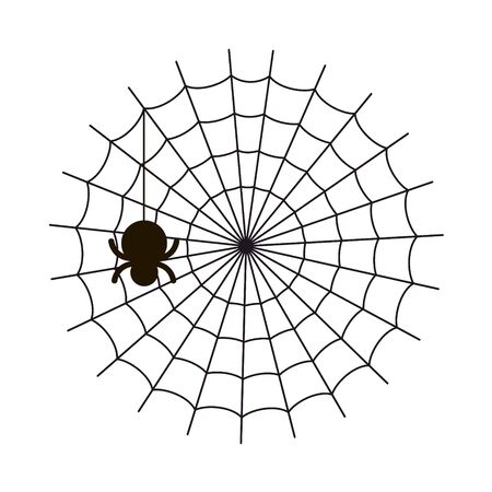 Spider web on white background. Vector illustration in trendy flat style.のイラスト素材