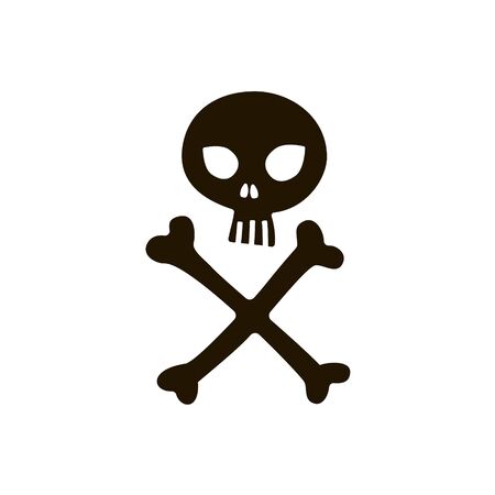 Human skull with bones sign on white background.のイラスト素材