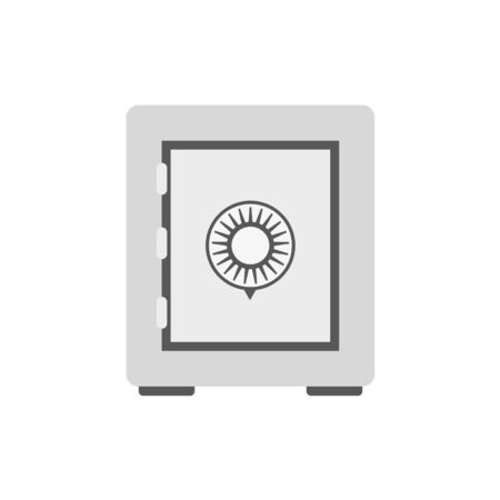 Metal bank safe on white background.のイラスト素材