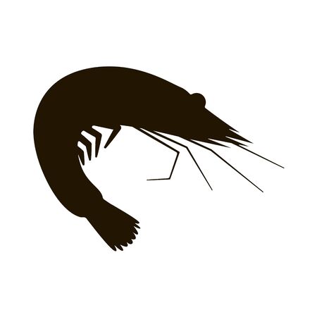 Shrimp icon on white background.のイラスト素材