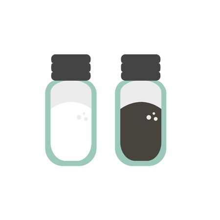 Salt and pepper on white background. Vector illustration in trendy flat style..のイラスト素材
