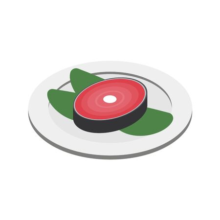 Fish dish on white background.のイラスト素材