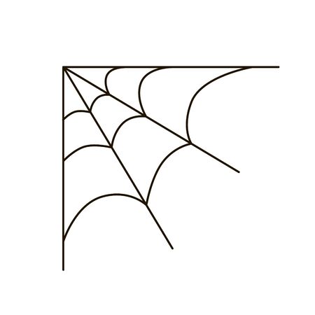 Spider web on white background. Vector illustration in trendy flat style.のイラスト素材
