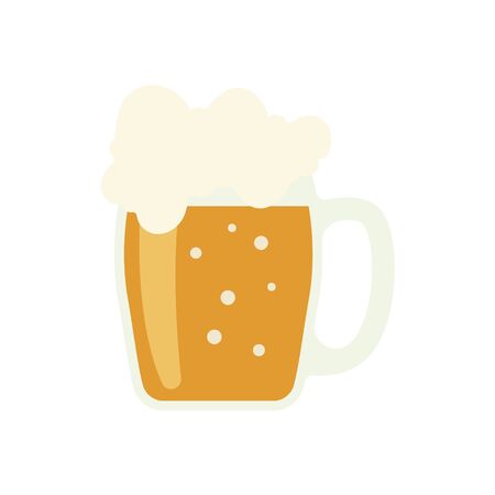 Glass of beer icon isolated on white background. Trendy flat style for graphic design, web-site. Vector illustrationのイラスト素材