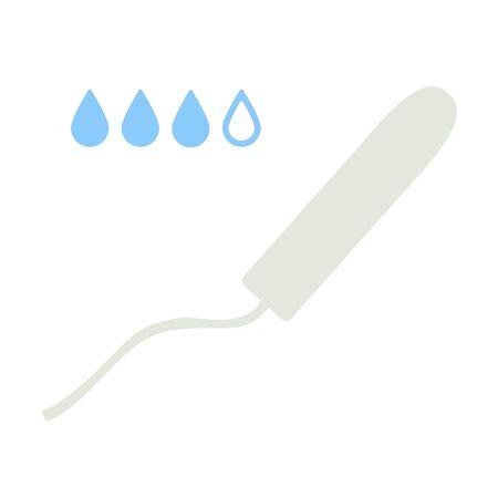 Sanitary pad and tampon linear on white background. Vector illustration in trendy flat style.のイラスト素材