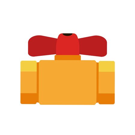 Water pipeline with a valve on white background.のイラスト素材