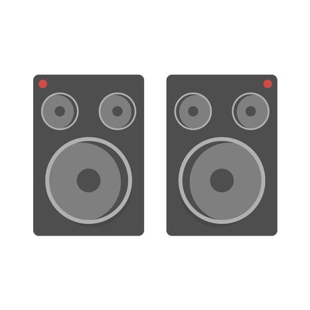 Acoustic speakers on white background. Vector illustration in trendy flat style.のイラスト素材