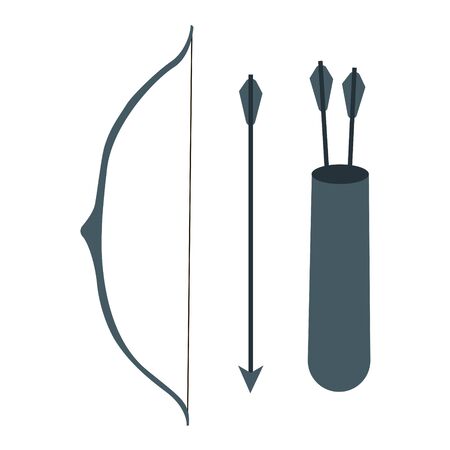 Bow and arrow on white background.のイラスト素材