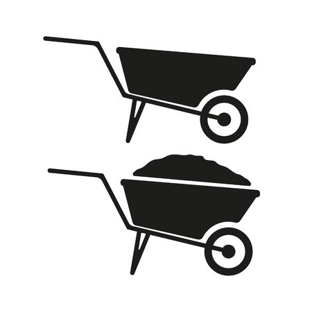 Coal mine trolley icon on white background. Mine Cart trendy flat style for graphic design, web-site. Vector illustration.のイラスト素材