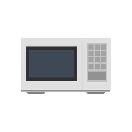 Microwave oven kitchen on white background. Kitchen appliance isolated electric element icon. Vector illustration.のイラスト素材