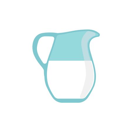 Jug of milk on white background. Vector illustration in trendy flat style. EPS 10.のイラスト素材