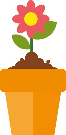 Illustrator of flower In Pots. Vector. EPS 10のイラスト素材