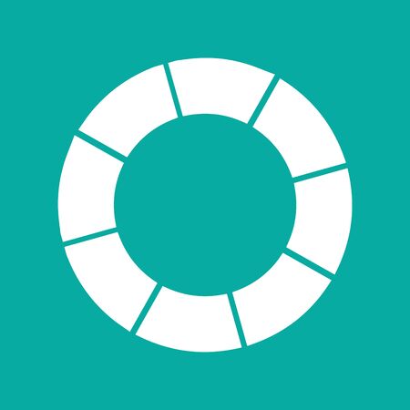 Pie diagram icon. For websites and apps. Image on turquoise background. Flat line vector illustration.のイラスト素材