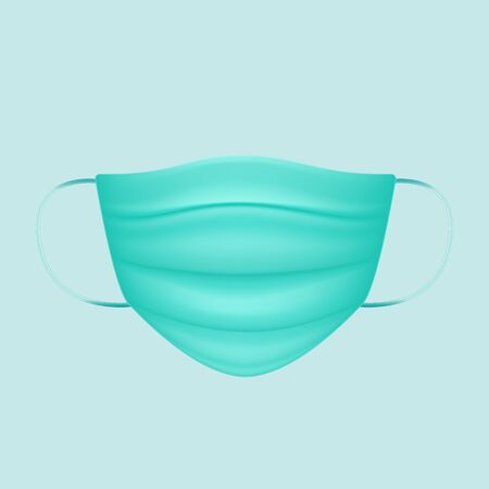 Breathing medical respiratory mask. Hospital or pollution protect face masking. Good help COVID-19 Coronavirus.のイラスト素材