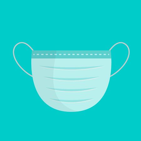 Breathing medical respiratory mask. Hospital or pollution protect face masking. Good help COVID-19 Coronavirus.のイラスト素材