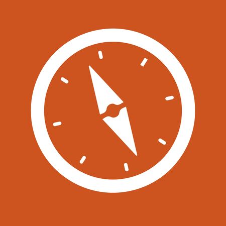 Compass icon in trendy flat style isolated on red background. Vector illustration.のイラスト素材