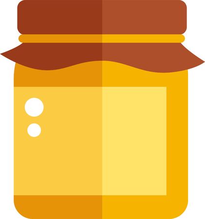 Vector Honey in a Transparent Glass Jar. Healthy organic food concept. Vector illustration.のイラスト素材