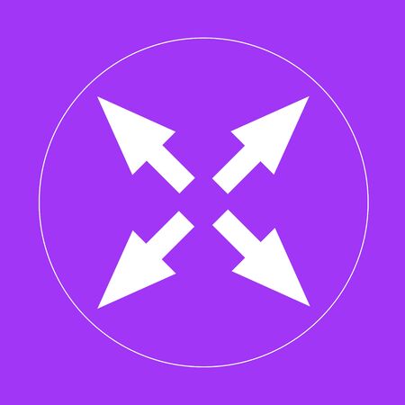 Navigation icon isolated on purple background. Vector illustration.のイラスト素材