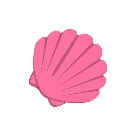 Sea shell for summer design elements. Trendy flat style for graphic design, web-site. Stock Vector illustration.のイラスト素材