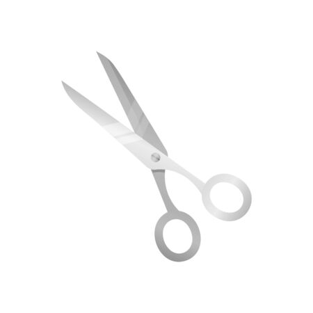 Open scissor on white background. Vector isolated Illustration.のイラスト素材