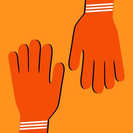 Construction gloves icon. Use for dish wash and disinfection.のイラスト素材