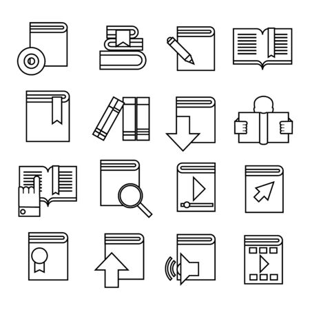 Book icons set. Trendy flat style for graphic design, web-site. Stock Vector illustrationのイラスト素材