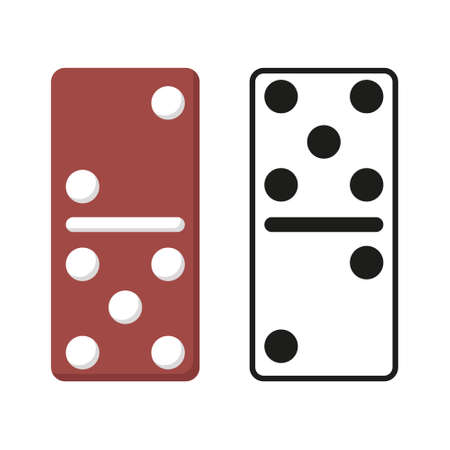 Domino is a board game known to almost every person since childhood. Stock Vector illustration for your graphic design.のイラスト素材