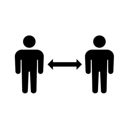 Social Distancing Keep Your Distance icon sign on white background. Stock Vector illustration.のイラスト素材