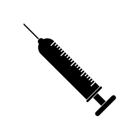 Medical syringe for injection on white background. Vector illustration.のイラスト素材