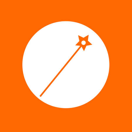 Magic wand sign icon. In white circle on a orange background.のイラスト素材