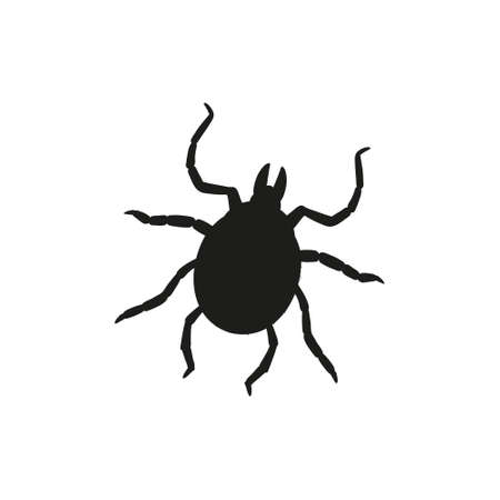 Beetle tick in trendy flat style isolated. Stock Vector illustration.のイラスト素材