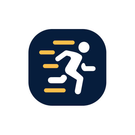 Running icon in trendy flat style isolated. Stock Vector illustration.のイラスト素材