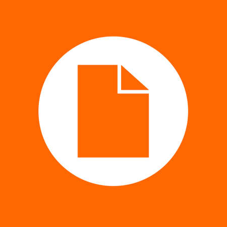 Document sign icon. In white circle on a orange background.のイラスト素材