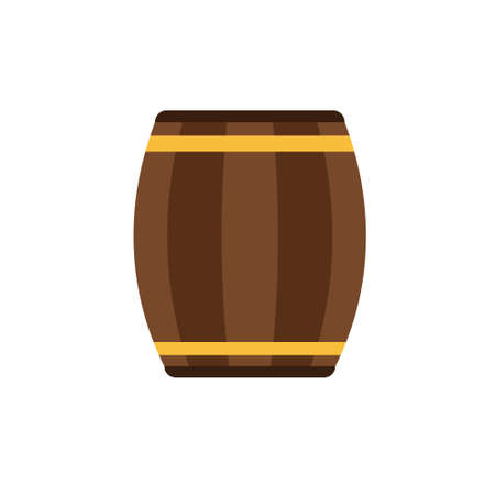Wooden barrel on white background. Vector illustration.のイラスト素材