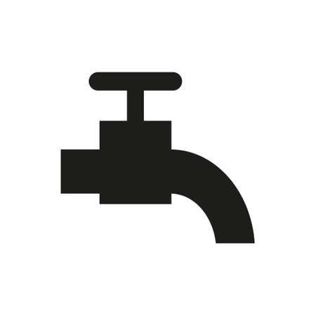 Water Faucet silhouette flat style on white background. Vector illustration.のイラスト素材