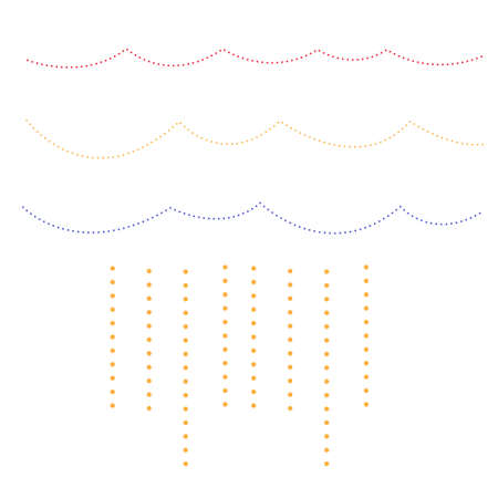 christmas lights, garland. Round shape and colorfulのイラスト素材