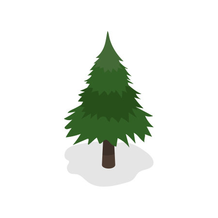Green christmas tree on white background. Vector illustration.のイラスト素材