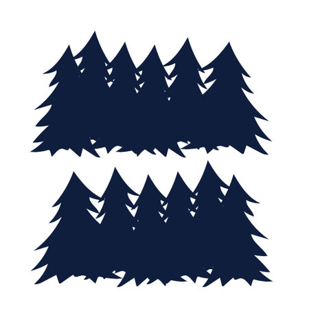 Seamless silhouette of coniferous forest, vector. For web and appsのイラスト素材